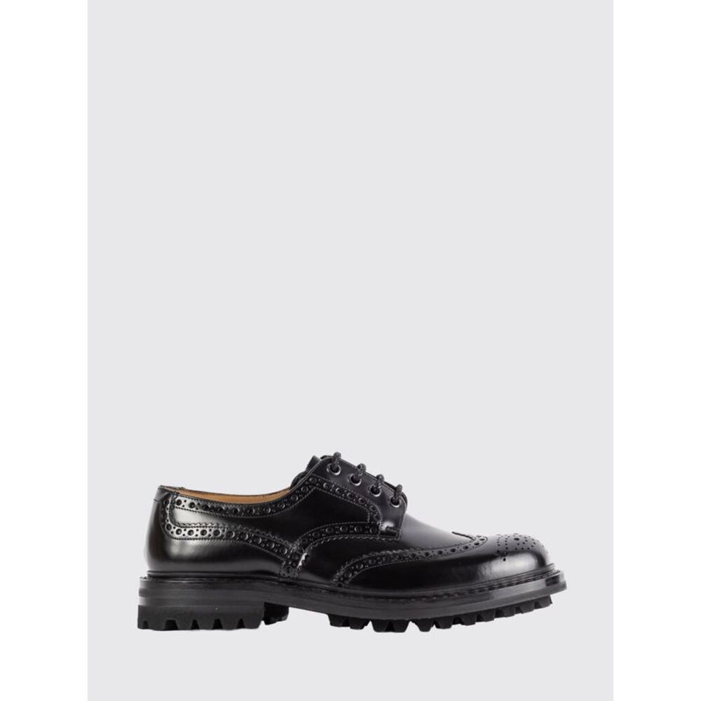 Church's Brushed Calfskin Leather Brogue Derby Shoes With Notched Sole